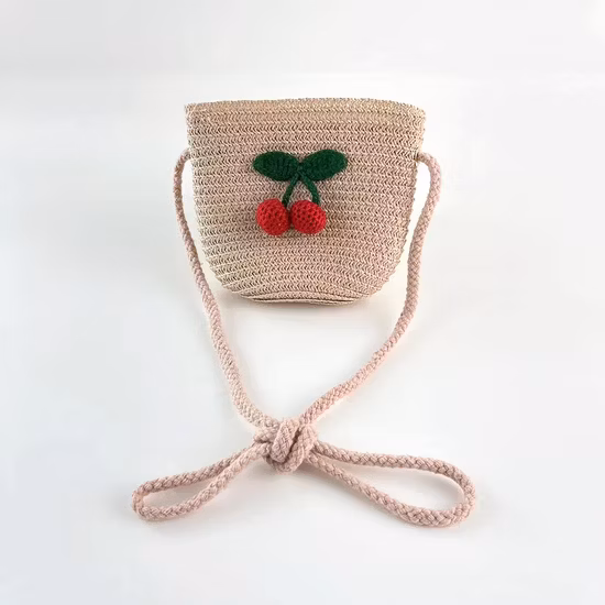 Atacado crianças crianças menina conjunto papel palha designer logotipo personalizado chapéu bolsa