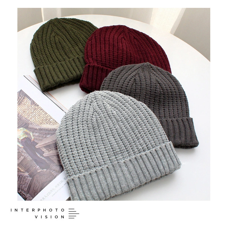 New Winter Beanie Hat Knitted Acrylic Cap Men Women Beanie High Quality Warm Hats Casual Hedging Caps