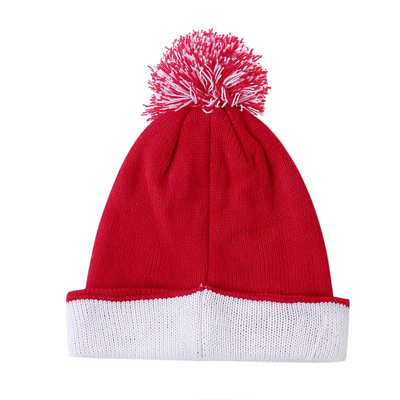 Factory Spot Children in Autumn and Winter Turning Wool Ball Knitted Hats Creative Gift Wool Hat Leisure Warm Cotton Cowboy Ladies Babychristmas Knitted Hat