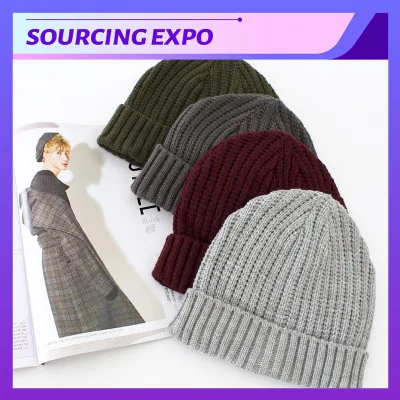 Novo gorro de inverno chapéu de malha acrílico gorro de alta qualidade chapéus quentes casuais bonés de cobertura