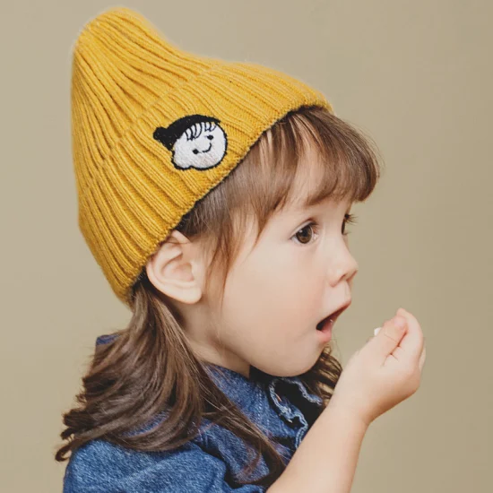 Gorro de inverno para bebês e crianças, chapéu de malha de lã para crianças